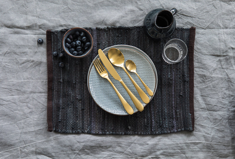Dolce Vita Pewter Gold Flatware Set