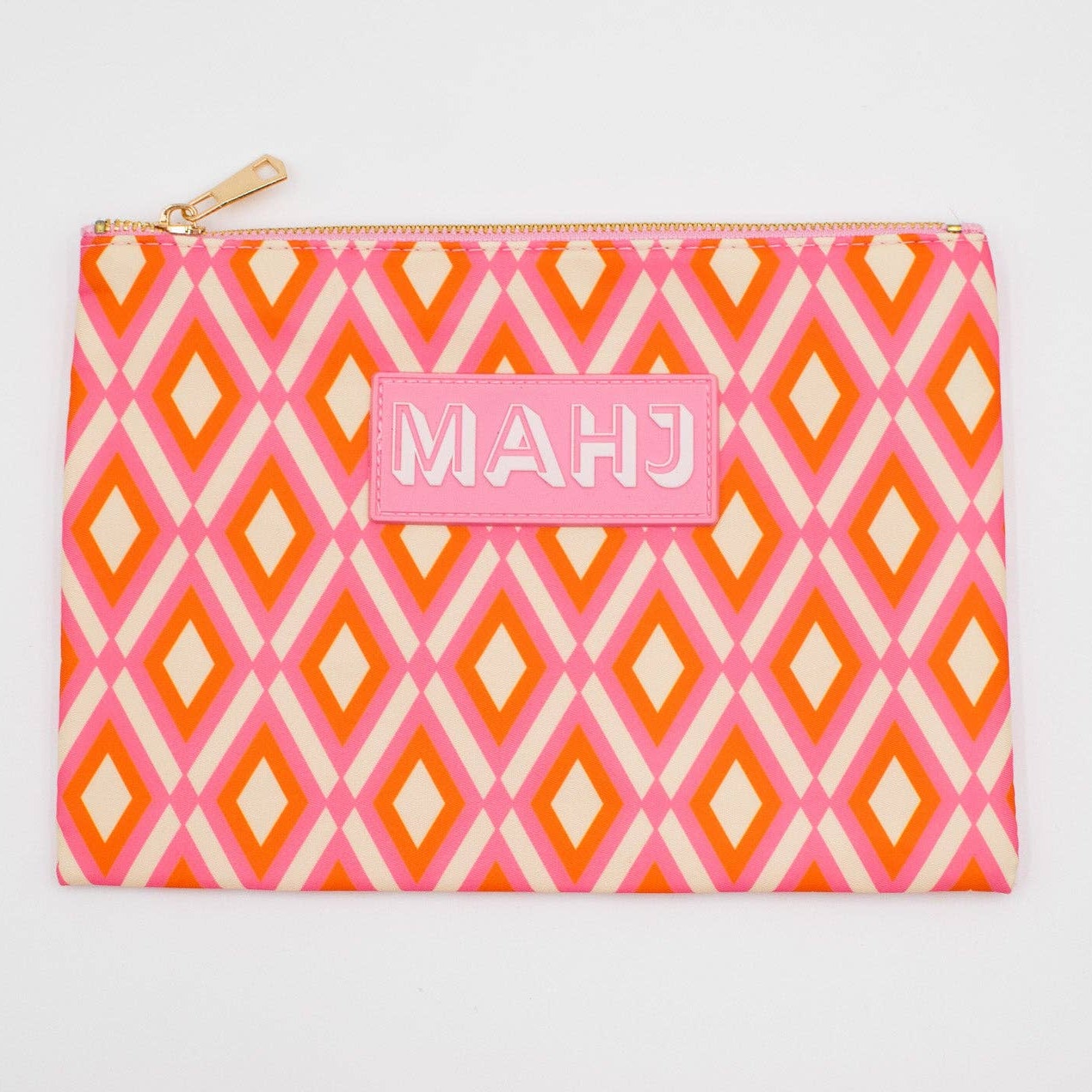 Mahj Card & Accessory Bag, Diamond Orange