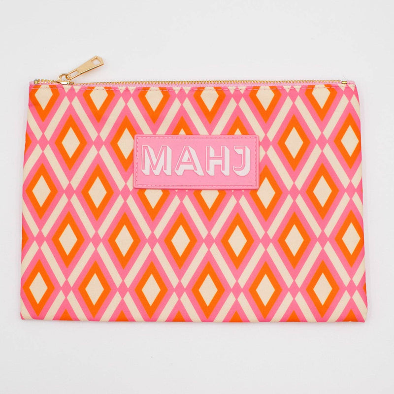 Mahj Card & Accessory Bag, Diamond Orange
