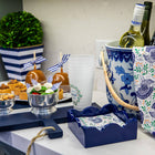 Navy Lacquered Napkin Holder