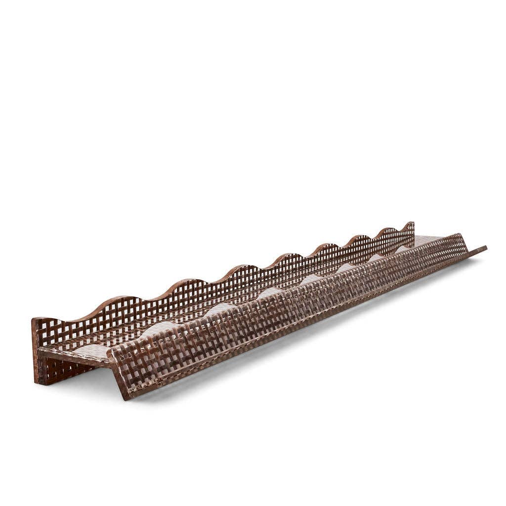 Chocolate Woven Rattan Racks & Scalloped Pusher