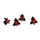 Metal Poinsettia Napkin Rings, Set of 4