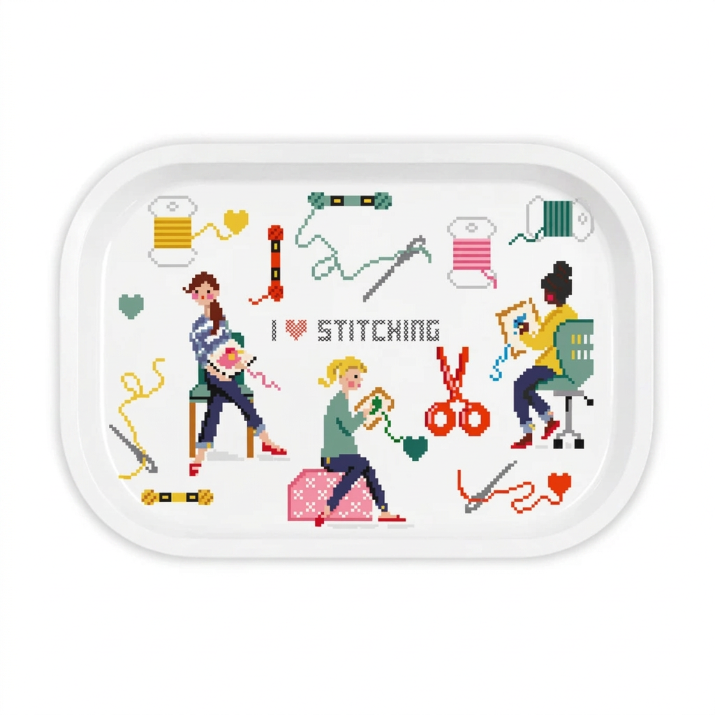 I Love Stitching Metal Catchall Tray