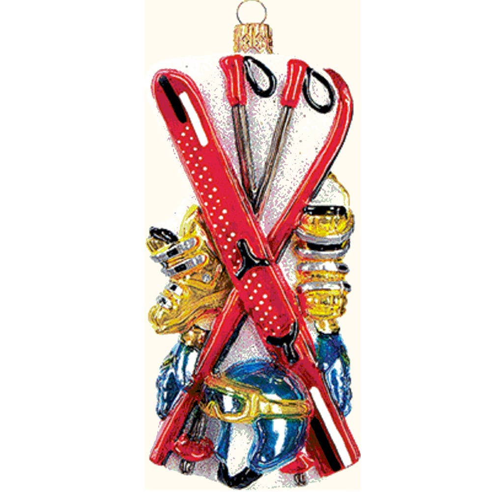 Skiing Polish Glass Ornament