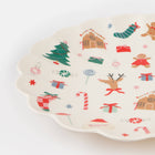 Scalloped Christmas Melamine Plate