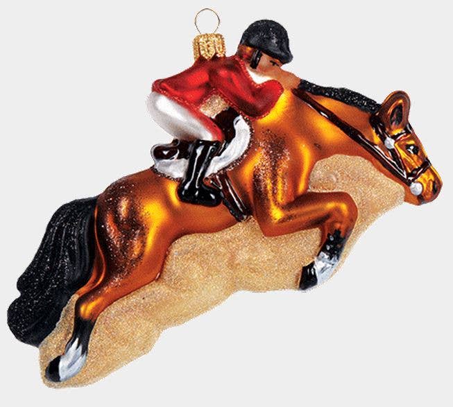 Jockey Polish Glass Ornament