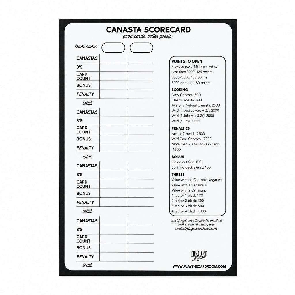 Classic Canasta Scorepad