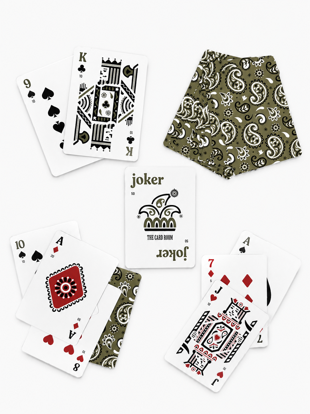 Green Bandanna Canasta Cards with Points