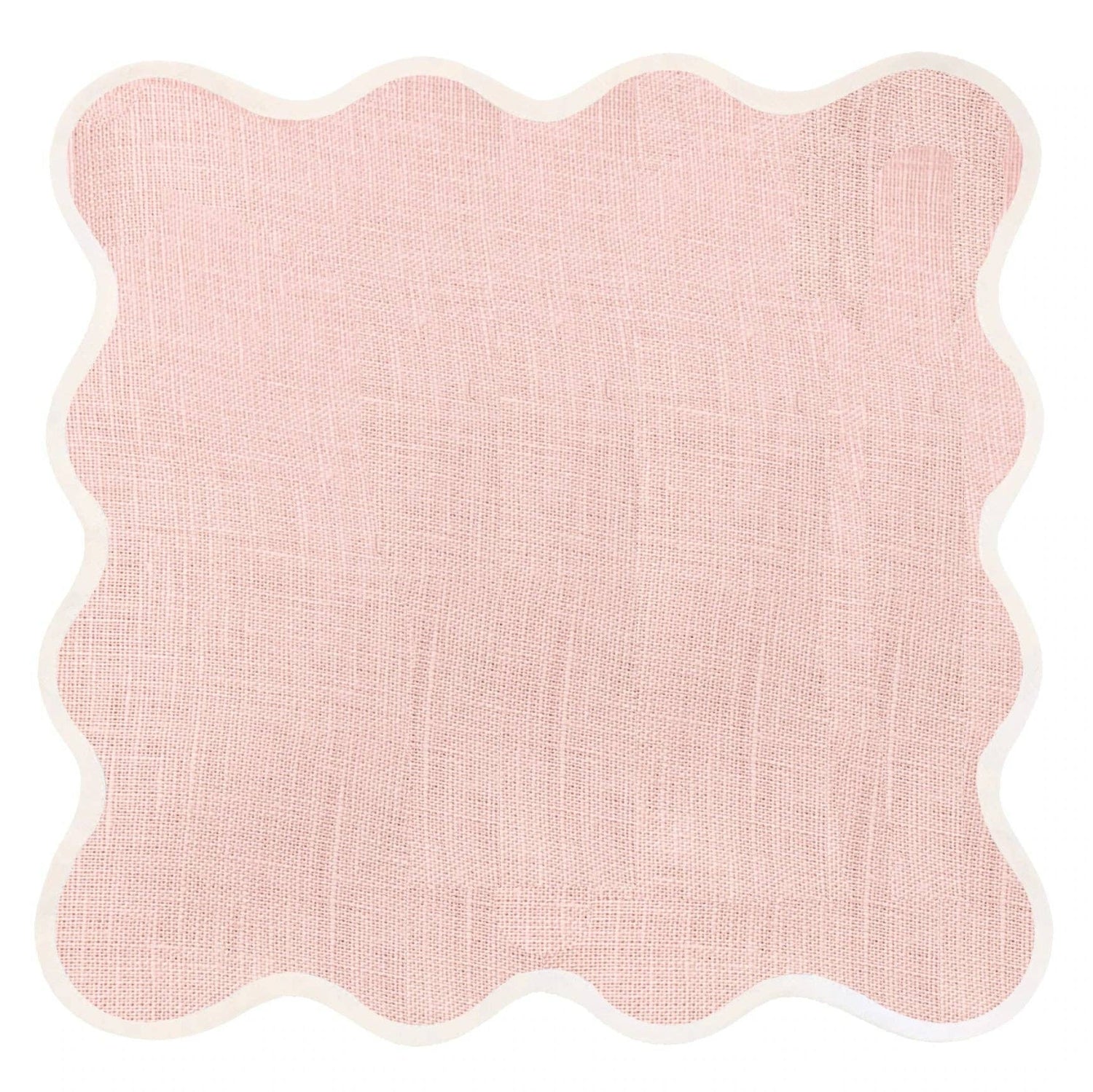 Pink Linen Scalloped Napkins