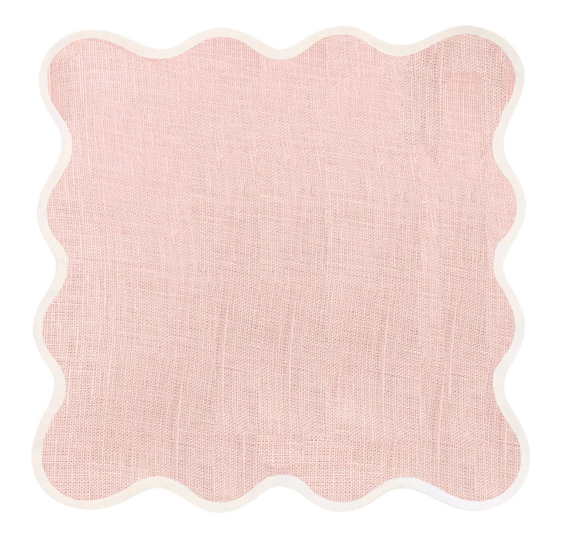 Pink Linen Scalloped Napkins