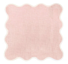 Pink Linen Scalloped Napkins