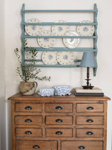 Blue Reversible Basket Liner & Bowl Cover