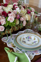 Olive Green Linen Scalloped Napkin