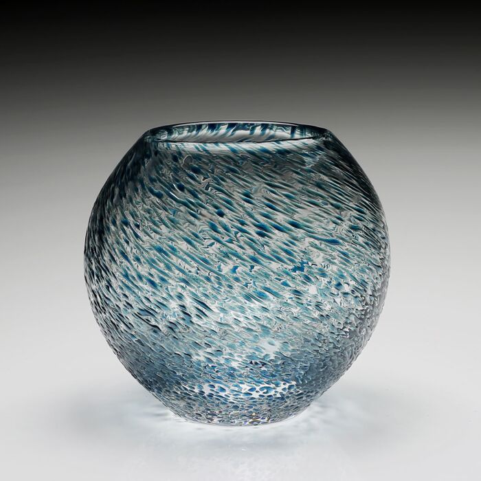 Aqua Florence Globe Vase, 6"