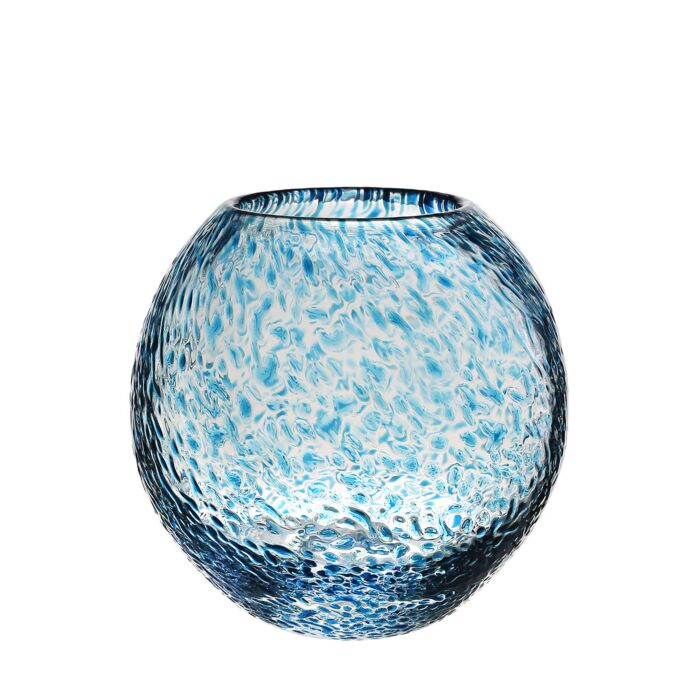 Aqua Florence Globe Vase, 6"