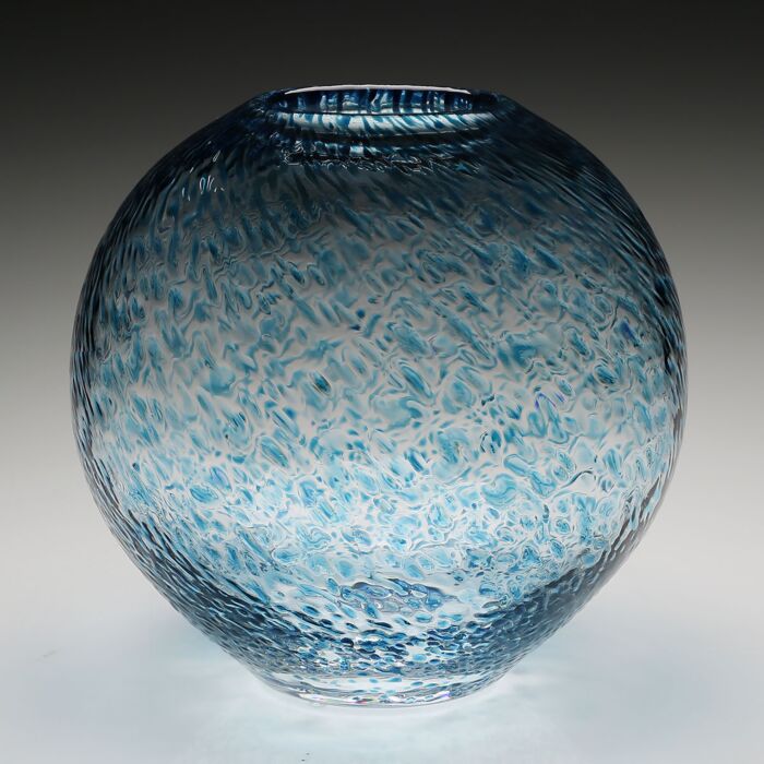 Aqua Florence Globe Vase, 9"