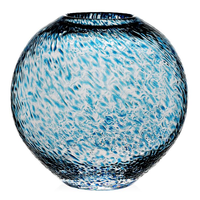 Aqua Florence Globe Vase, 9"