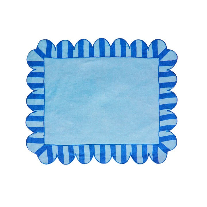 Embroidered Scalloped Multi Color Placemats