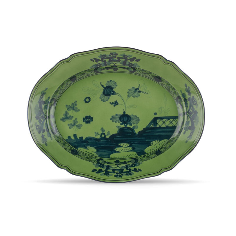 Malachite Oval Flat Platter, 15"