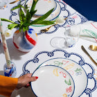 Embroidered Fete Linen Tablecloth, 80" x 120"