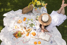 Embroidered Fete Linen Tablecloth, 80" x 120"