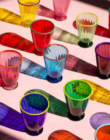 Rainbow Glass Cups, S/8