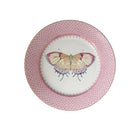 Pink Lace Dessert Plate, with Butterfly