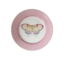 Pink Lace Dessert Plate, with Butterfly