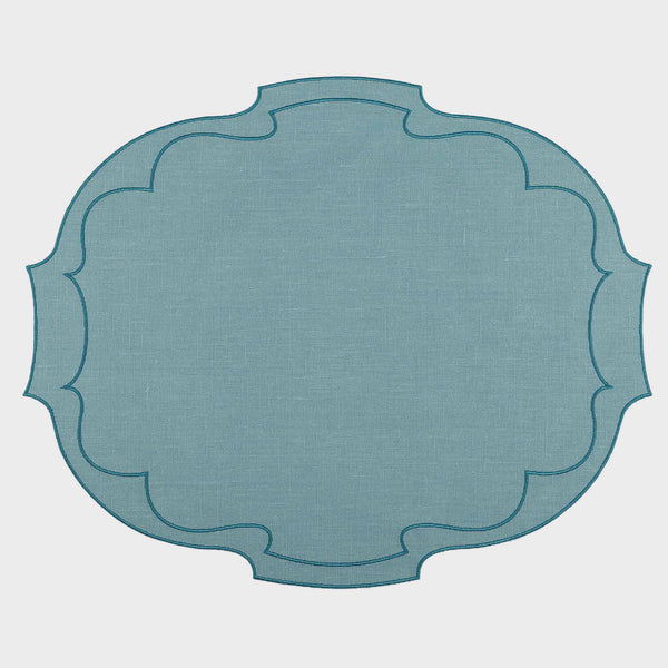 Waxed Linen Parentesi Oval Placemat, Solesmes