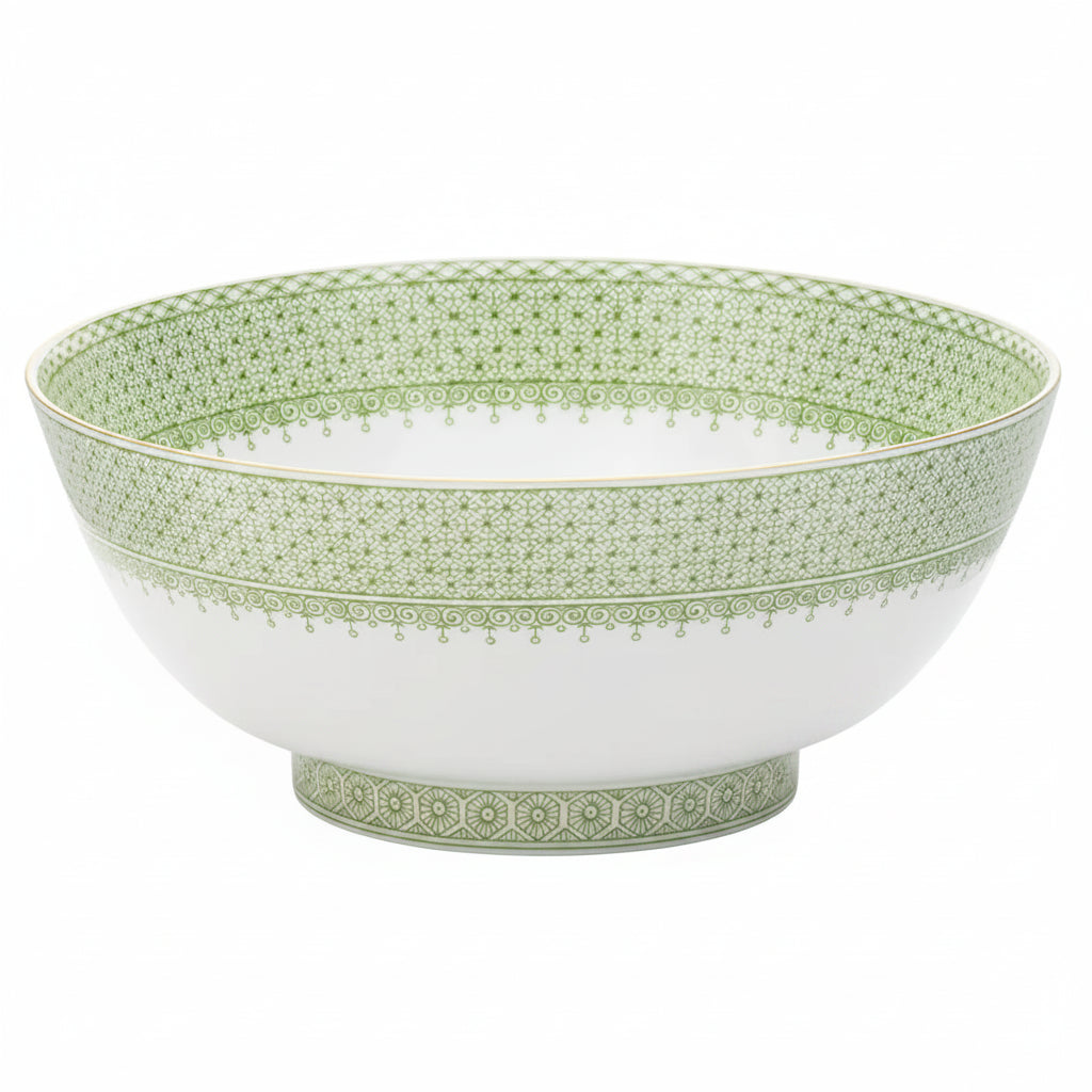 Apple Green Lace Round Bowl