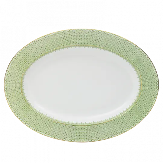 Apple Green Lace 15" Oval Platter