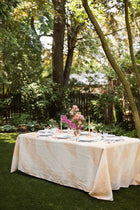 Colorblock 120" Round Tablecloth, Sand Dune