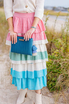Lemon Drop Clutch, Denim