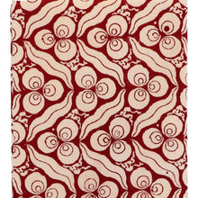 Handprinted 60x100" Tablecloth, Red & Ivory