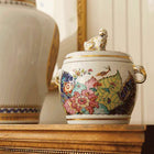 Tobacco Leaf Heirluminare Fu Dog Vessel & Candle