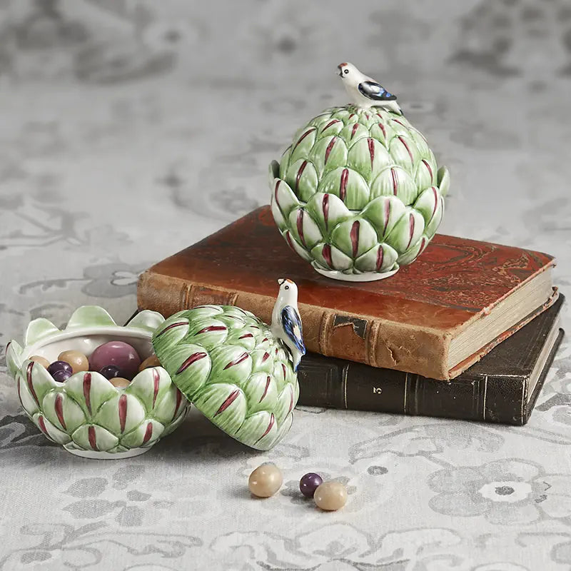 Artichoke Box with Bird